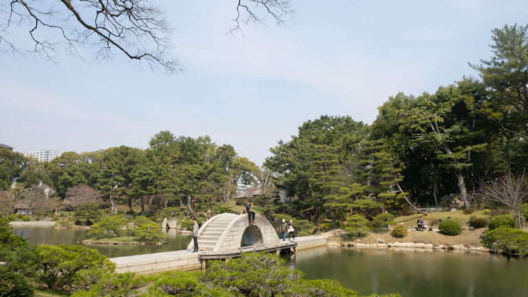 Lake, Bridge, and Greenery at a Hiroshima Park