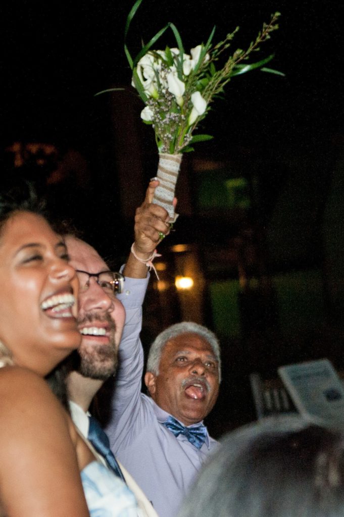 Rajesh Kothary catching flowers