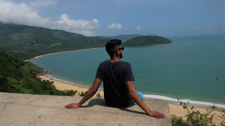 Enjoying views of Hai Van Pass