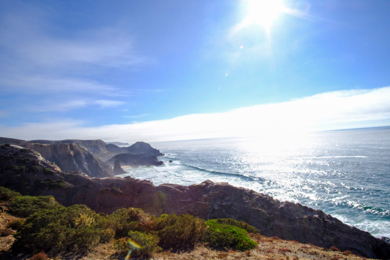 Sun hits the cliffs on the Vicentina coast