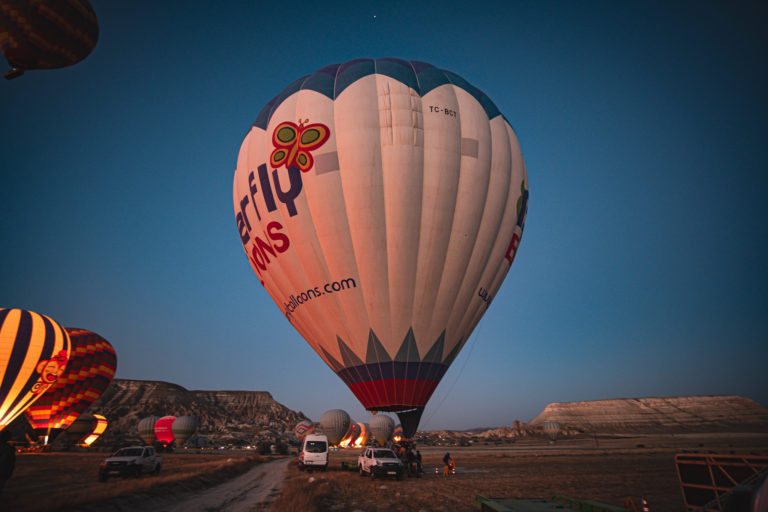 Butterfly Balloon inflated early in the morning