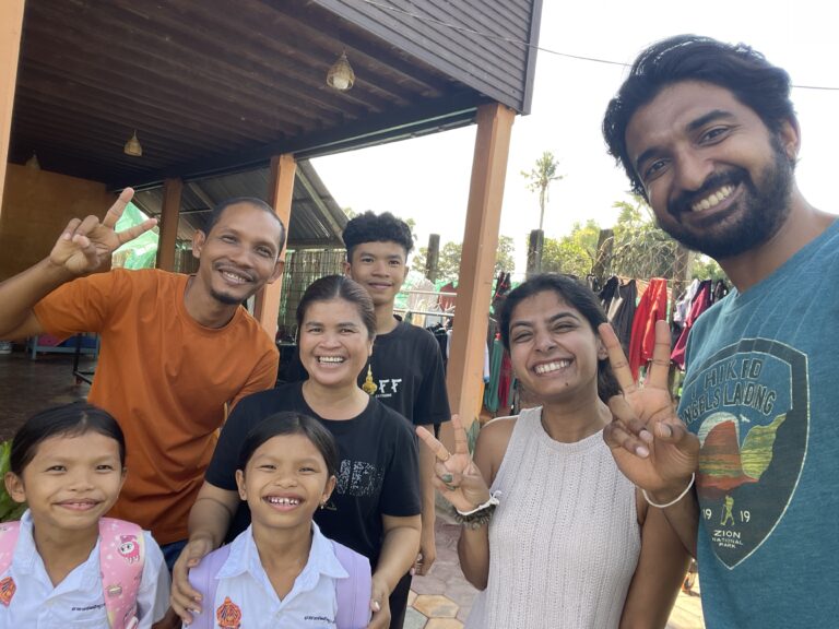 Peng and family taking selfie