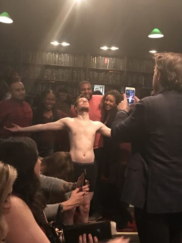 Drunk Shakespeare cast member poses shirtless for a photo